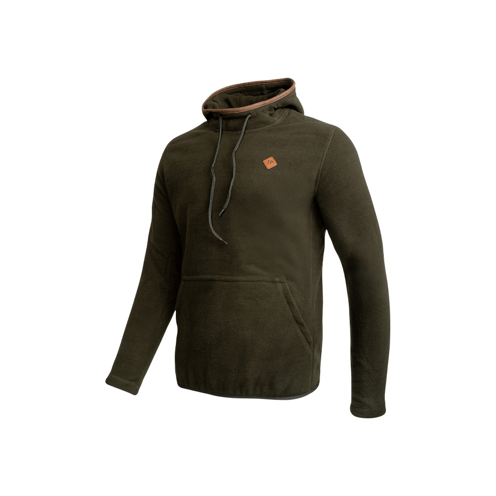 Jack Pyke Unisex Adult Regular/Classic Country Hoodie With Antiqued Faux Leather Piping - Dark Olive