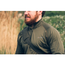 SPEERO Men's Quarter Zip Armour Top, Green Long Sleeve Shirt Large