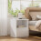 Living And Home Wooden Nightstand Bedside Table with Drawer 1