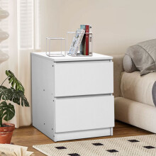 Wooden Nightstand Bedside Table with 2 Drawers