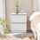 Living And Home Wooden Nightstand Bedside Table with 2 Drawers 2