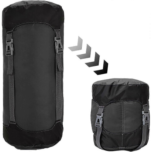 Compression Stuff Sack for Sleeping Bag,45L Lightweight Waterproof Compact Compression Nylon Stuff Sack StorageBag,Travel Compression Bag, Black 1