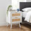 Living And Home Set of 2 Dual-Drawer Bedside Tables Nightstands, White 1