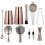 (rose gold) 10pcs Stainless Steel Boston Shaker Professional Bartender Kit 2