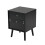 Living And Home 2 Pack Wood and Rattan Side Cabinet Bedside Table NightStand, Black 4