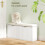 Elegant Ten Shoe Bench, with Top Seat - White 6