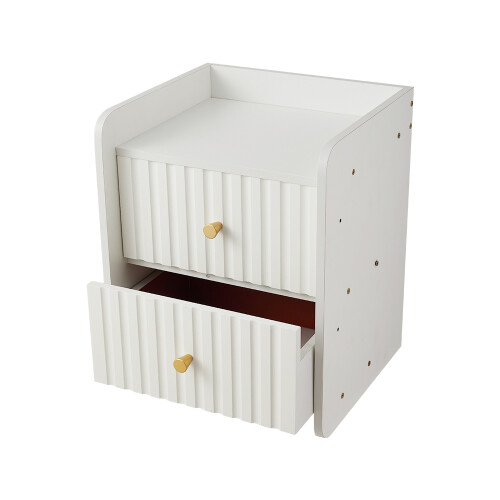 Living And Home Bedside Table with Dual Drawers 1