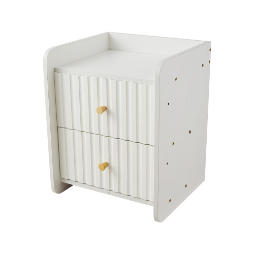 Living And Home Bedside Table with Dual Drawers