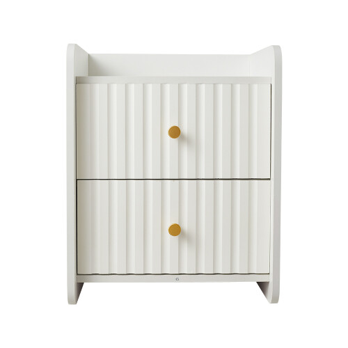 Living And Home Bedside Table with Dual Drawers 2