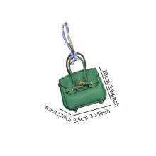 (8.5x4x10cm, Green) Car Key Case Lipstick Bag Cute for Women Girls Portable Mini Handbag Pendant Green