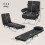 Homcom (Black) HOMCOM Single Sofa Bed, 3-in-1 Convertible Folding Chair Bed 3