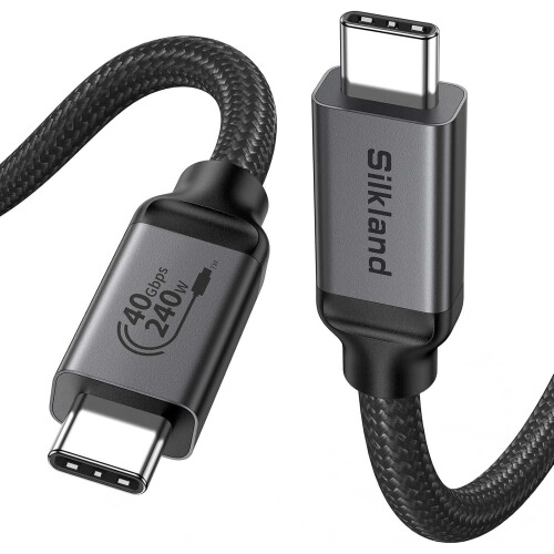 Silkland Certified USB4 Cable for Thunderbolt 4 Cable, Compatible with USB C 3.2