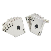 Playing Card Suit Cufflinks - Poker Royal Flush