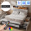 Double Size Bed Frame Metal Bed Platform LED Lights Headboard & 4 Storage Drawer 1