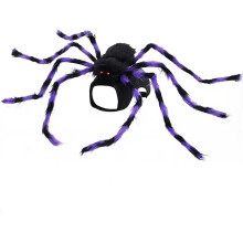 Funny Gray Spider Dog Costume Halloween Pet Cosplay Outfit with Spider Legs,M
