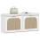 Boho Shoe Bench with Padded Seat and 2 Flip-Drawers - White 1