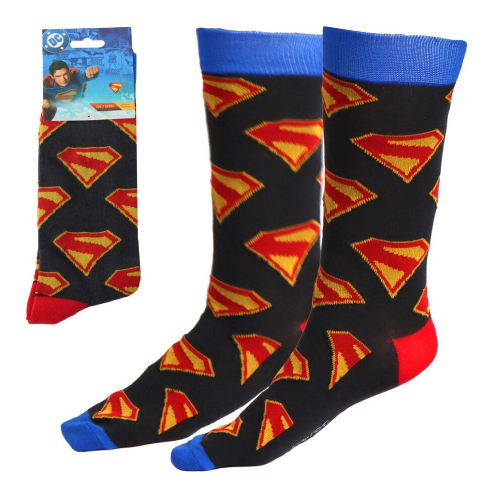 Dc Comics Superman Long Socks - Size 38-45 Adult - Image 3