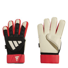 (8, Black/Red/White) Adidas Unisex Adult Predator Match Fingersave Goalkeeper Gloves