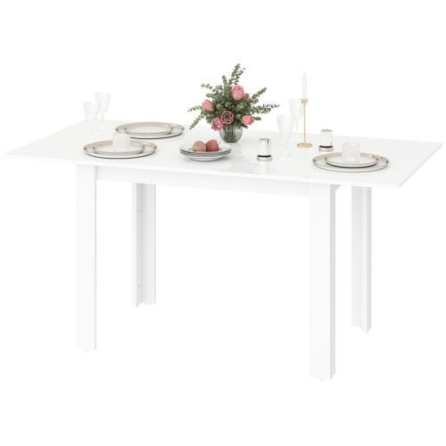Extending Six-Person High Gloss Dining Table - White 1
