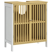 Bamboo-Blend Retro Cut-Out Under Sink Cabinet
