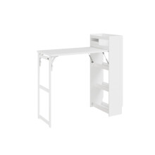 SoBuy Foldable Kitchen Island with Breakfast Bar