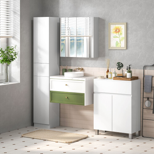 Bathroom Cabinet Freestanding Storage Unit High Gloss With Drawer 1