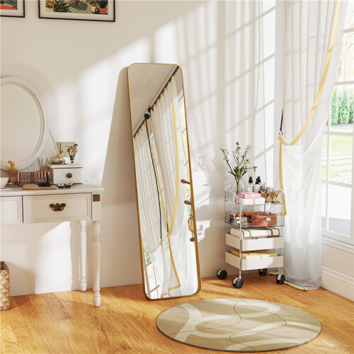 40 x 160 cm Rectangular Full Length Mirror - Gold Tone 2