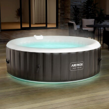 AREBOS Inflatable Hot Tub for 6 | Ø208 cm | 130 Jets | 1000L | LED | Cover Included