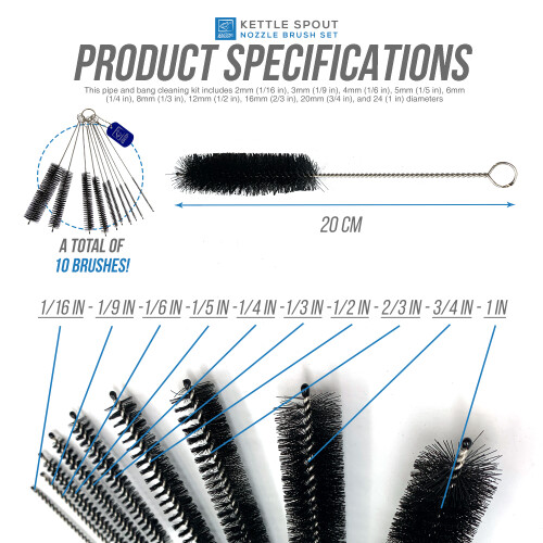 10pc Kettle Spout Teapot Nozzle Cleaning Brush Set 2