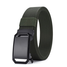 (ArmyGreen,130cm)Cinturón de lona transpirable para hombre con hebilla de aleación para deportes y uso diario