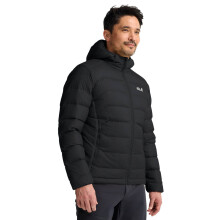 (XXL, Black) Jack Wolfskin Mens Wild Pass Down Windproof Water Repellent Hoody Jacket