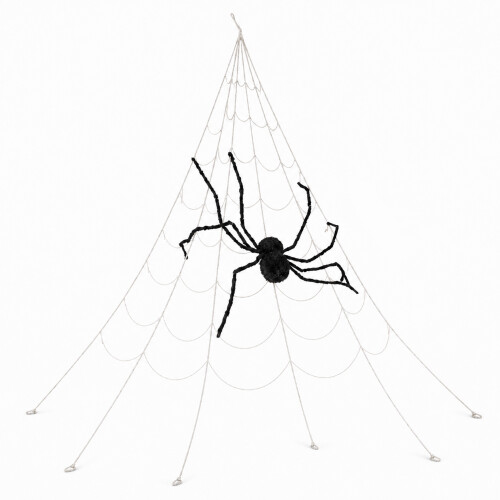 Smart Garden Products 5m Outdoor Mega Spider Web with Black Spider Halloween Decoration 1