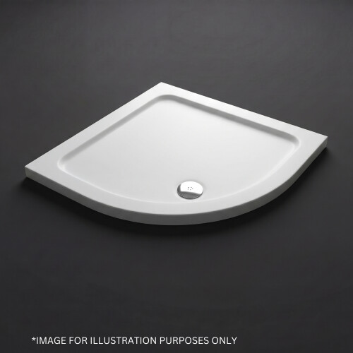 Modern Quadrant Shower Tray 800 x 800mm Low Profile Slimline Lightweight White 1
