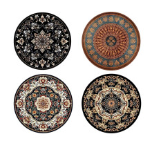 (12X12CM)Bohemian Style Insulated Coasters With Rubber Material For Kitchen Dining Entertainment And