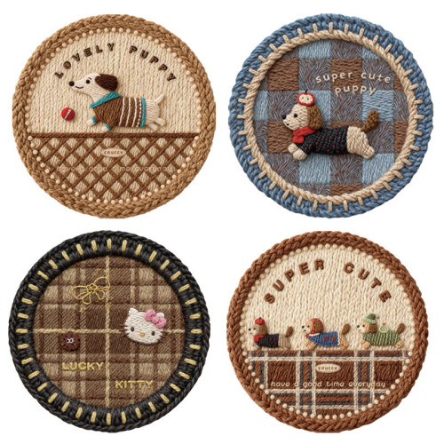 (12X12cm)Handwoven Rubber Coaster Set With 3d Pattern For Tabletop Decor Safety And