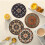 (12X12CM)Sottobicchieri coibentati stile boemo con materiale in gomma per cucina pranzo intrattenimento e 2