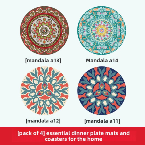 (Set A,22x22cm)Modern Rubber Coaster Set With Heatresistant Patterned Surface For Home Dining