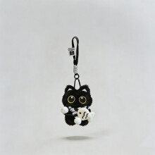 (Style E)Cat Cute Plush Doll Pendant With Rainbow Scarf Car Backpack Accessories Decor