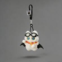 (Style M)Cat Cute Plush Doll Pendant With Rainbow Scarf Car Backpack Accessories Decor