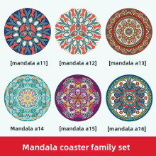 (Set D,12x12cm)Modernes Gummi Untersetzer Set mit hitzebeständiger gemusterter Oberfläche für Zuhause Esszimmer