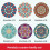 (Set C,12x12cm)Modern Rubber Coaster Set With Heatresistant Patterned Surface For Home Dining 8
