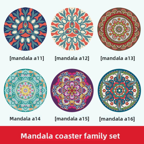 (Set D,12x12cm)Modern Rubber Coaster Set With Heatresistant Patterned Surface For Home Dining