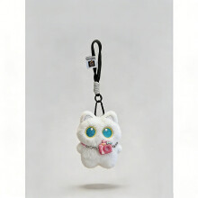 (Style D)Cat Cute Plush Doll Pendant With Rainbow Scarf Car Backpack Accessories Decor