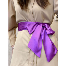 (Color G)Polyester Wide Waist Belt For Dresses Bow Tie Closure Wedding Gowns Wear Formal