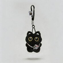 (Style C)Cat Cute Plush Doll Pendant With Rainbow Scarf Car Backpack Accessories Decor