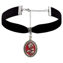 (Style 2) Rose Dark Pendant Necklace With Silver Plating For Womens Party And Wear Casual