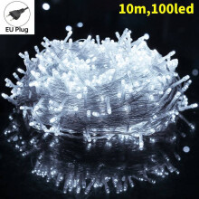 (White) Led Lights String Outdoor Holiday Decor With Eight Mode For Control Celebrations