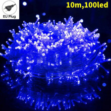 (Blue) Led Lights String Outdoor Holiday Decor With Eight Mode For Control Celebrations