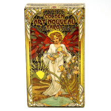 Golden Art Nouveau Tarot Deck With Durable Copper Paper For Meditation And Growth Emotional
