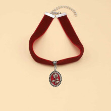 (Style 1) Rose Dark Pendant Necklace With Silver Plating For Womens Party And Wear Casual